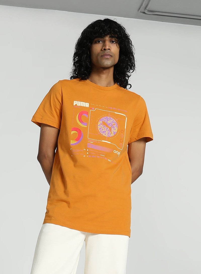 PUMA one8 Core Elevated Mens Orange  Slim Fit T-shirt - Image 1