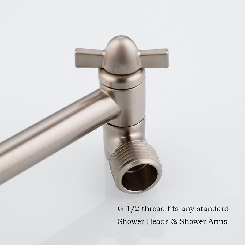 Pichrain Shower Extension Arm Height & Angle Adjustable Shower Extender Arm With Unique Locking Gear For Perfect Position 5 Inch Anti-Leak Adjustable Shower Arm (5 Inch Brushed Nickel) - Image 5