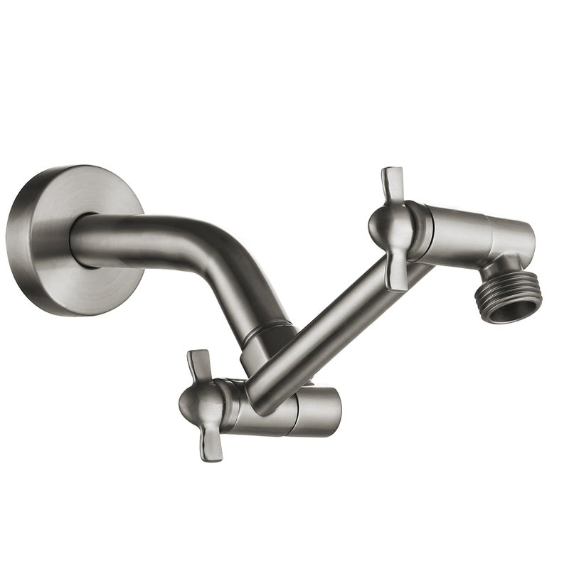 Pichrain Shower Extension Arm Height & Angle Adjustable Shower Extender Arm With Unique Locking Gear For Perfect Position 5 Inch Anti-Leak Adjustable Shower Arm (5 Inch Brushed Nickel) - Image 1