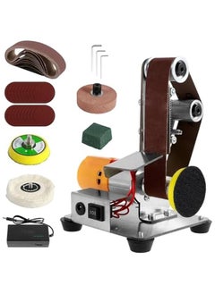 Generic Mini Belt Sander, 7 Adjustable Speed Electric Belt Grinder, 120-1000 Grit Electric Bench Grinder, Low Noise Electric Knife Sharpener, Grinding and Polishing Machine for Wood Metal (40Pcs)  - Image 1
