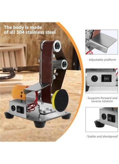 Generic Mini Belt Sander, 7 Adjustable Speed Electric Belt Grinder, 120-1000 Grit Electric Bench Grinder, Low Noise Electric Knife Sharpener, Grinding and Polishing Machine for Wood Metal (40Pcs)  - Image 3
