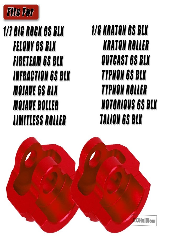 RCHuiWow RC Alloy Aluminium Shock Cap Proctetor Upgrades Part for 1/7 Bigrock/Felony/Fireteam/Infraction/Mojave 6S BLX Limitless,1/8 Kraton/Notorious/Outcast/Talion/Typhon 6S BLX,4pcs,Red - Image 2