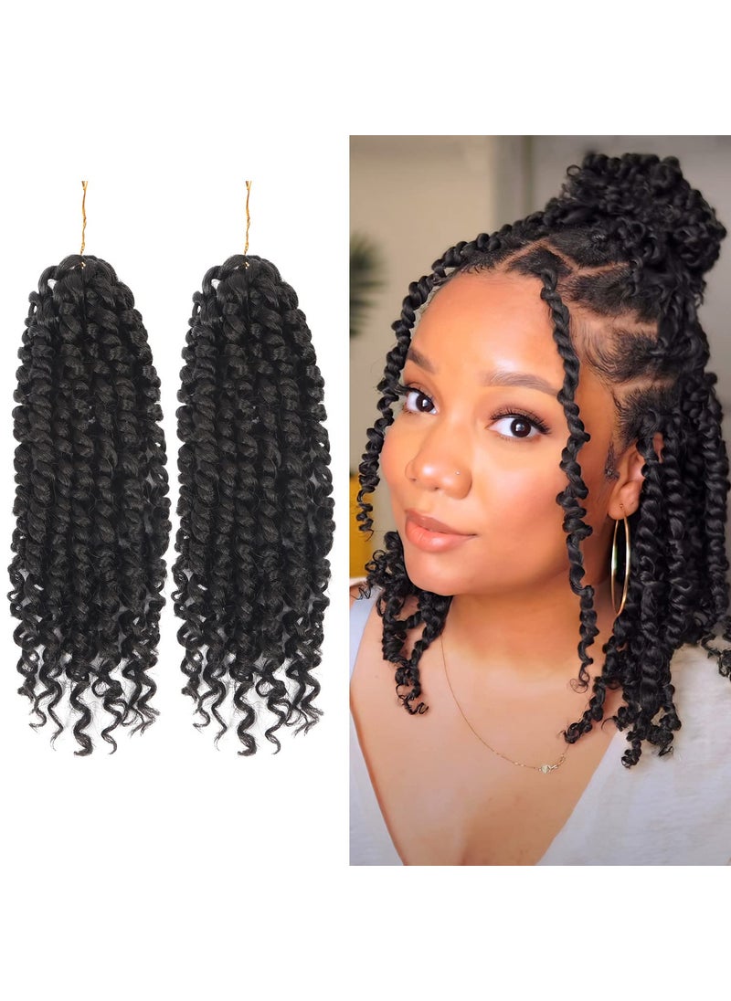Bileaf - 2 Pack Passion Twist Crochet Hair 10 Inch Natural Black Pretwisted Short Passion Twist Hair Pre Looped Passion Twist Crochet Braids Bohemian Crochet Hair - Image 1
