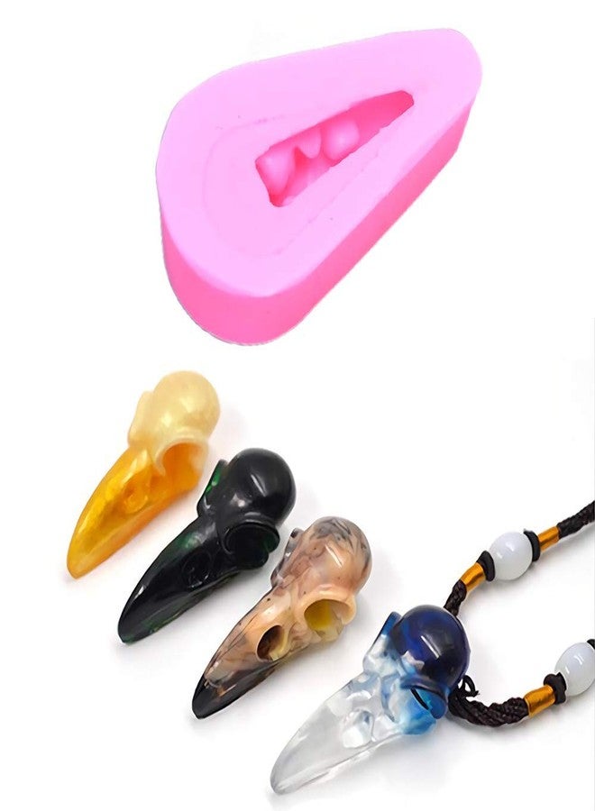 Fewo Tiny Size 3D Raven Head Skull Silicone Resin Mold Crow Bird Cake Fondant Mold Cake Decorating Tool Soap Resin Pendant Polymer Clay Halloween Candy Chocolate Gumpaste Molds - Image 1