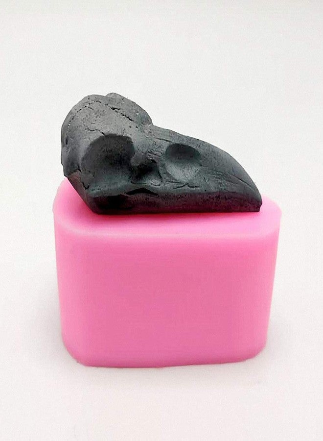 Fewo Tiny Size 3D Raven Head Skull Silicone Resin Mold Crow Bird Cake Fondant Mold Cake Decorating Tool Soap Resin Pendant Polymer Clay Halloween Candy Chocolate Gumpaste Molds - Image 2