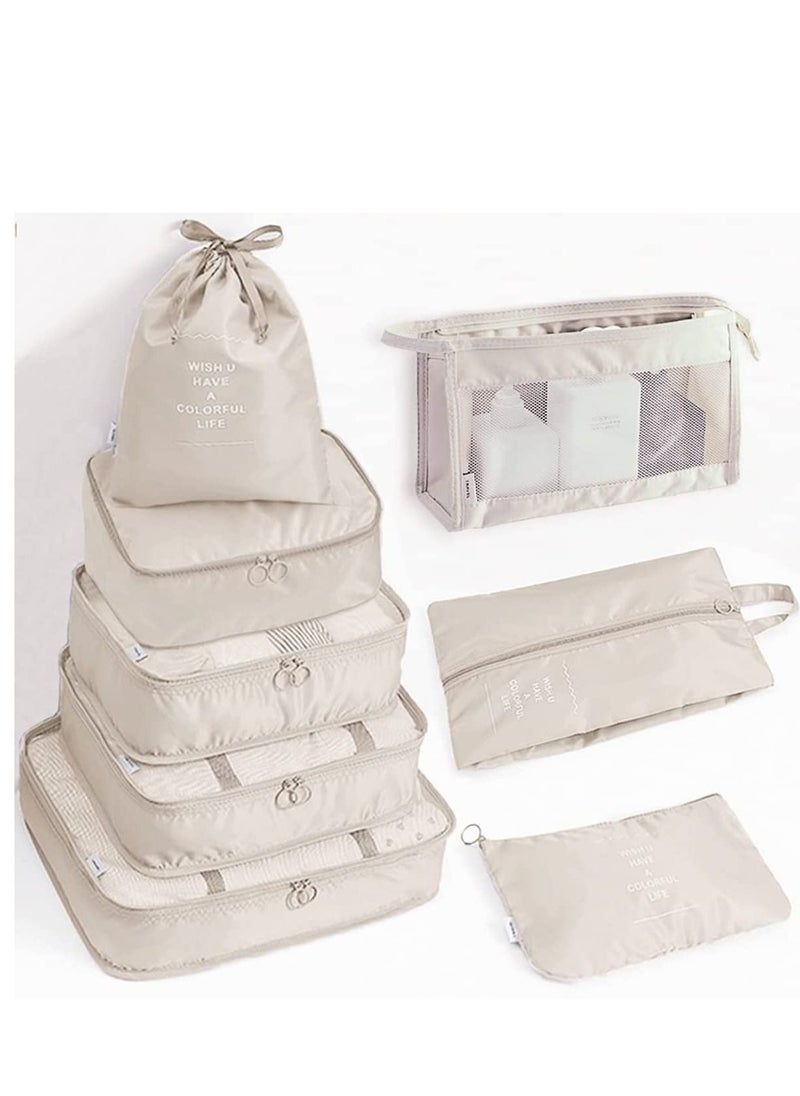 KASTWAVE - 8 Set Packing Cubes for Suitcases Travel Cubes Packing Luggage Organizers Accessories Bag Large Lightweight Waterproof Storage Bag Travel Gear with Toiletries Cosmetic Clothes Bag - Image 1