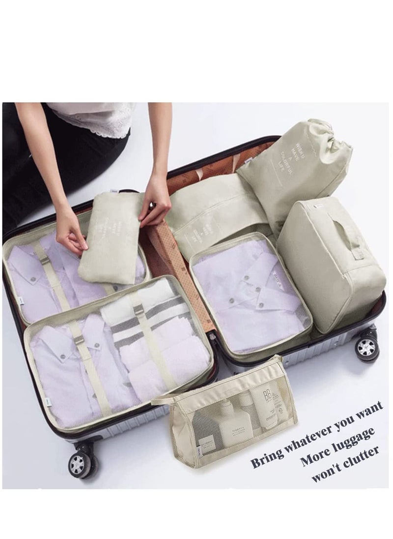 KASTWAVE - 8 Set Packing Cubes for Suitcases Travel Cubes Packing Luggage Organizers Accessories Bag Large Lightweight Waterproof Storage Bag Travel Gear with Toiletries Cosmetic Clothes Bag - Image 1