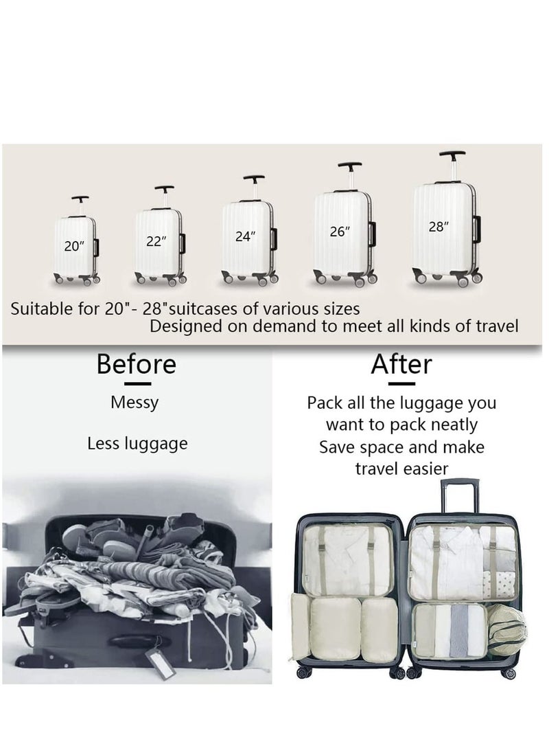 KASTWAVE - 8 Set Packing Cubes for Suitcases Travel Cubes Packing Luggage Organizers Accessories Bag Large Lightweight Waterproof Storage Bag Travel Gear with Toiletries Cosmetic Clothes Bag - Image 1