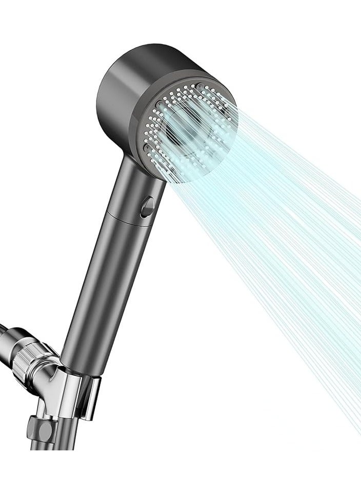BEILINGDUN High Pressure Shower Head, Filtered Shower Head with Handheld, Multiple Spray Modes with Pause Switch Water Saving Filter Showerhead,Showerhead Set, for Pets Bath (Grey) - Image 1
