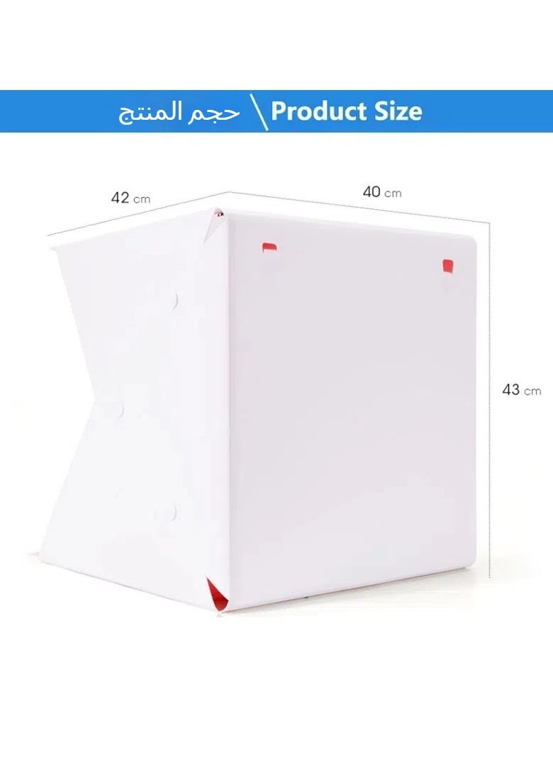 General 40CM folding studio, double lights adjustable light dimming professional photo soft light box, free 4-color background cloth  - Image 5