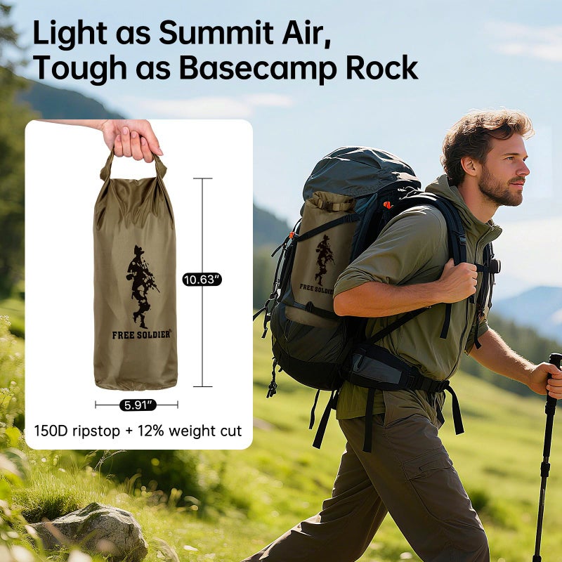 FREE SOLDIER Camping Tarp Waterproof Portable Multifunctional Outdoor Camping Traveling Awning Backpacking Shelter Rain Tarp (Greenish Brown 6 Loop 10Ã—12ft) - Image 5