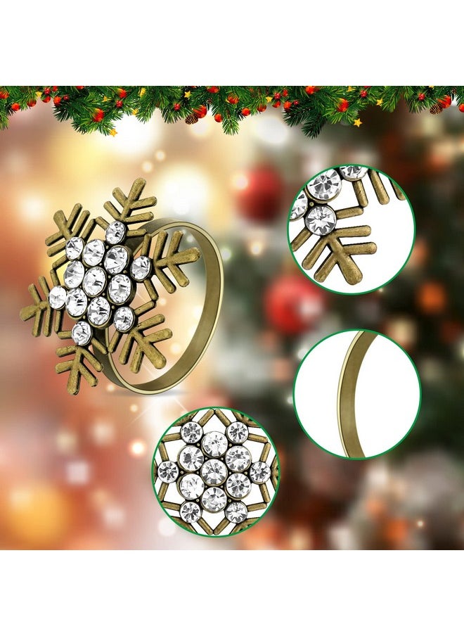 Elehere Christmas Napkin Rings Set of 12, 6 Snowflake + 6 Reindeer for Winter Wedding, Birthday, Holiday Dinners, Holiday Parties, Everyday Use, Vintage  - Image 5
