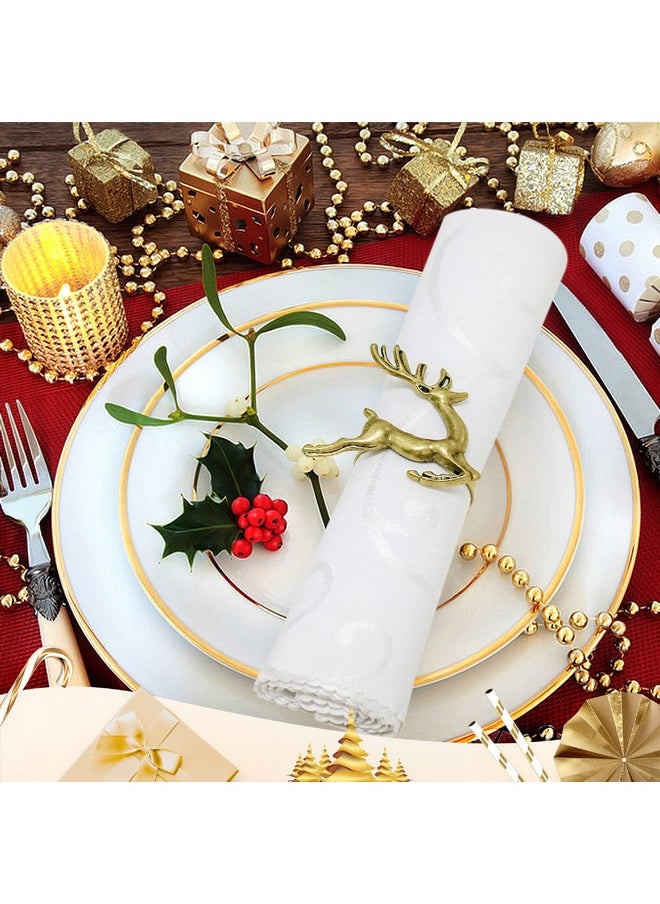 Elehere Christmas Napkin Rings Set of 12, 6 Snowflake + 6 Reindeer for Winter Wedding, Birthday, Holiday Dinners, Holiday Parties, Everyday Use, Vintage  - Image 3