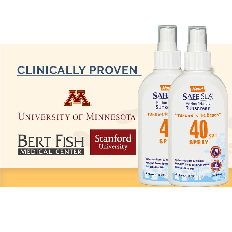 Safe Sea Sunscreen with SPF40 Spray. Eco-friendly Sunscreen. (40SPF Adults 4OZ) 2 Pack. - Image 4