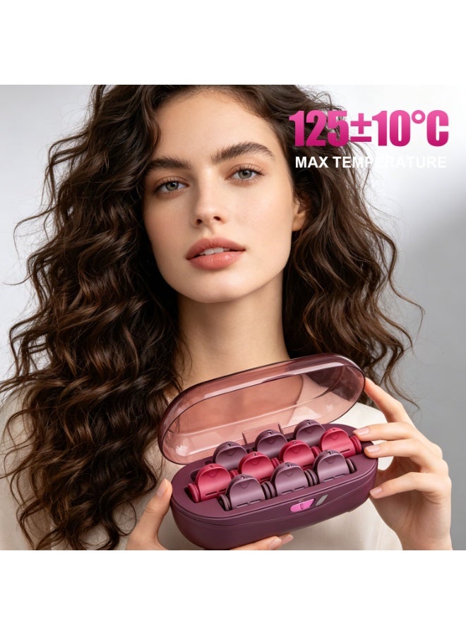 DSP Hair Rollers,Fast Heat Roller for Long,Medium & Short Hair, 6 Ceramic Flocked 23mm and 4 28mm Heated Hair Rollers with Clips, for Women, Volume & Curls - Image 5