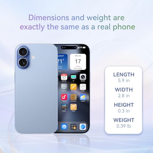 Blue Union 1:1 Simulation Fake Dummy Phone, Looks Like The Real Phone 17, Display Prop Non-Working Decoy Replica with Transparent Case for Exhibition & Play (Blue) - Image 5