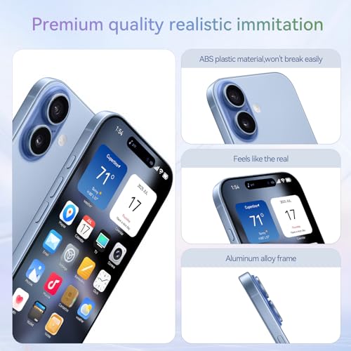 Blue Union 1:1 Simulation Fake Dummy Phone, Looks Like The Real Phone 17, Display Prop Non-Working Decoy Replica with Transparent Case for Exhibition & Play (Blue) - Image 4