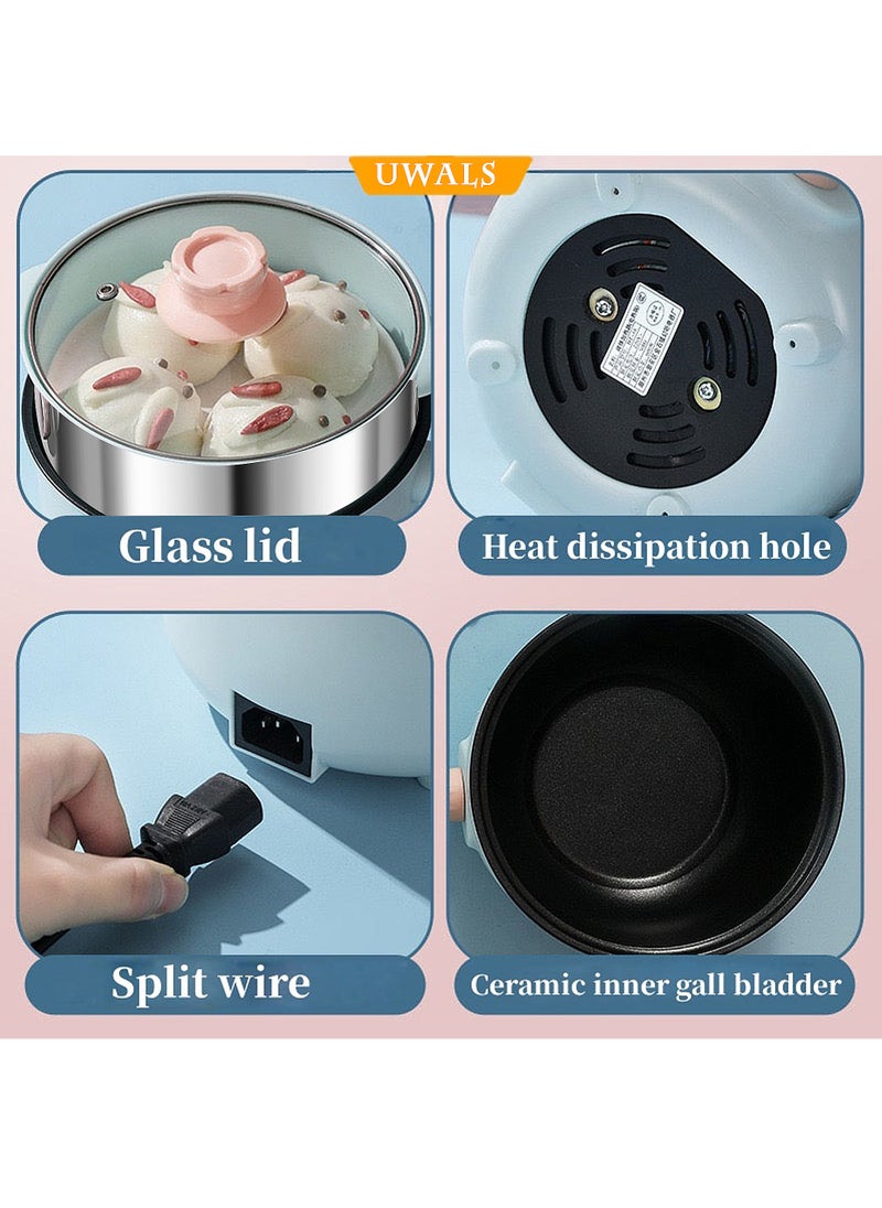 Uwals 1.8L Electric Hot Pot with Steamer and Temperature Control Non-Stick Electric Cooker Shabu Shabu, Electric Skillet,Frying Pan,Electric Saucepan,for Noodles, Egg, Steak, Sauté, Steam, Oatmeal and Soup  - Image 5