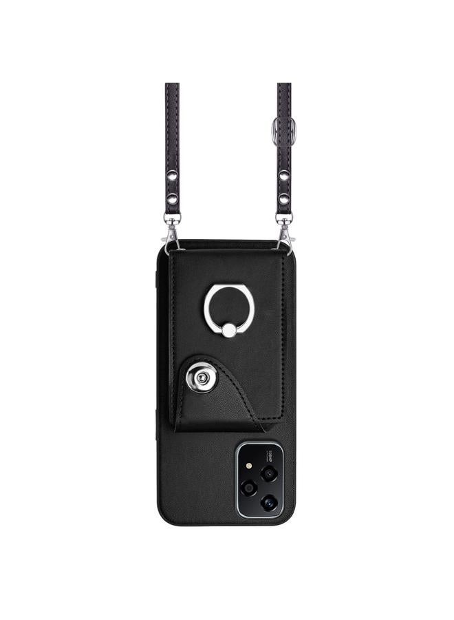 اس-توب جراب لهاتف Honor 200 Lite 5G Global Organ Card Bag Ring Holder جراب هاتف مع حبل طويل - Image 2