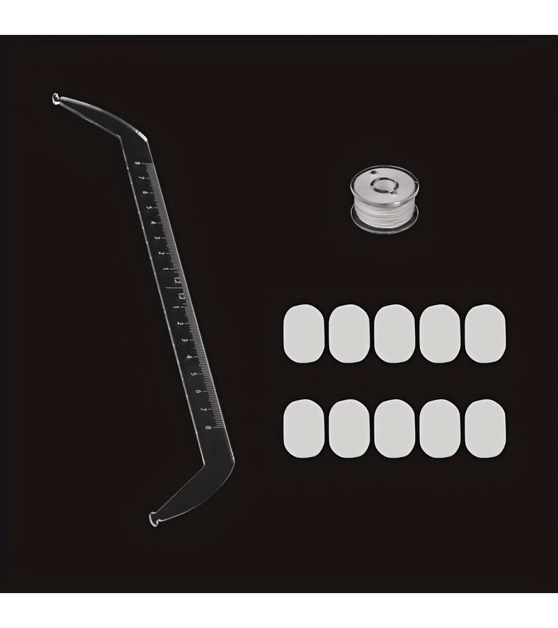 Transparent White Boxed Eyebrow Positioning Tools Trimmer Set Ruler Corrector Reusable Professional Level Measuring Tool for Eyebrow Line Drawing - Image 2