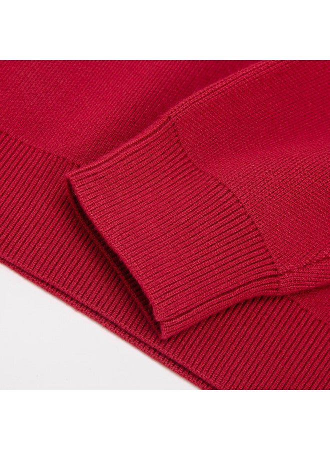 Souhait Girls' Knitwear Set Spring Children's Sweater And Skirt New Year Outfit Classic Red Size 110 - Image 4