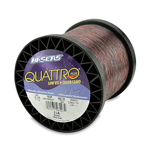 Hi-Seas Quattro Monofilament Line, 40 lb / 18.1 kg Test, .024 in / 0.60 mm Dia, 4-Color Camo, 2800 yd / 2560 m - Image 1