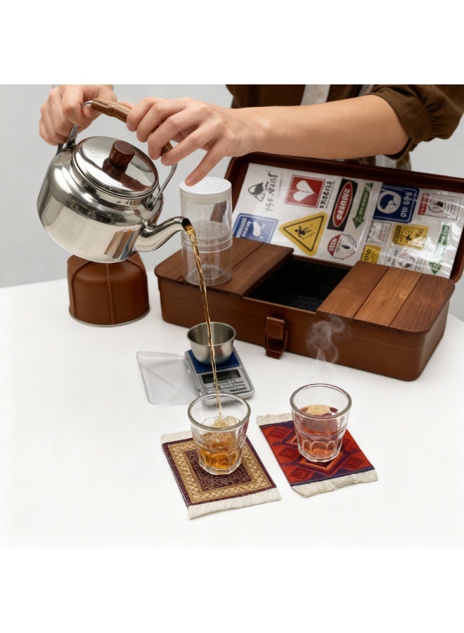 دينكس طقم شاي تخييم محمول فاخر من دينكس 14 في 1 | غلاية من الفولاذ المقاوم للصدأ، موقد قابل للطي، وميزان كهربائي | مستلزمات السفر والتخييم في الهواء الطلق - Image 5