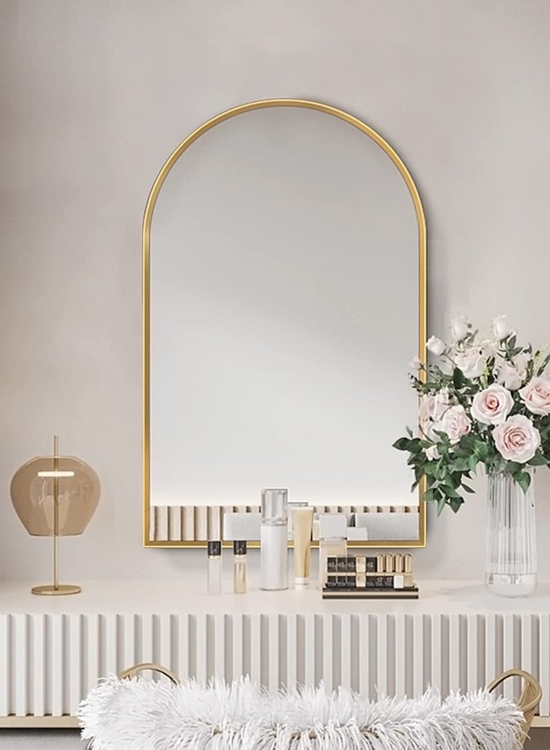 Glass Corner 60*120 Half-Circular Top Mirrors - Gold - Image 3