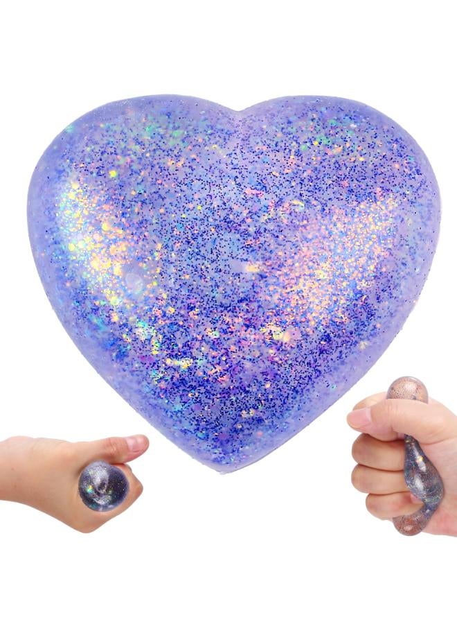 كرات الضغط على شكل كرة سكر على شكل قلب للبالغين (بنفسجي)، ألعاب تململ حسية على شكل كرة سكر الشعير للأطفال، كرة ضغط سكر إسفنجية بطيئة الارتفاع، ألعاب ضغط على شكل قلب لتخفيف التوتر