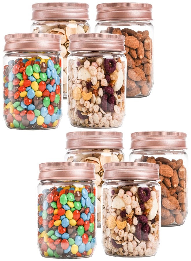 Fasmov 25 Pack 8 Ounce Clear Plastic Jars Containers with Rose Gold Lids, Round Empty Plastic Slime Storage Containers for Kitchen & Household Storage - BPA Free - Image 4