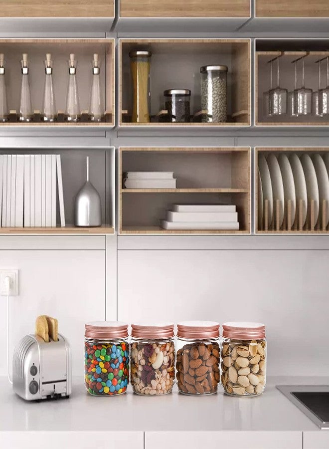 Fasmov 25 Pack 8 Ounce Clear Plastic Jars Containers with Rose Gold Lids, Round Empty Plastic Slime Storage Containers for Kitchen & Household Storage - BPA Free - Image 5