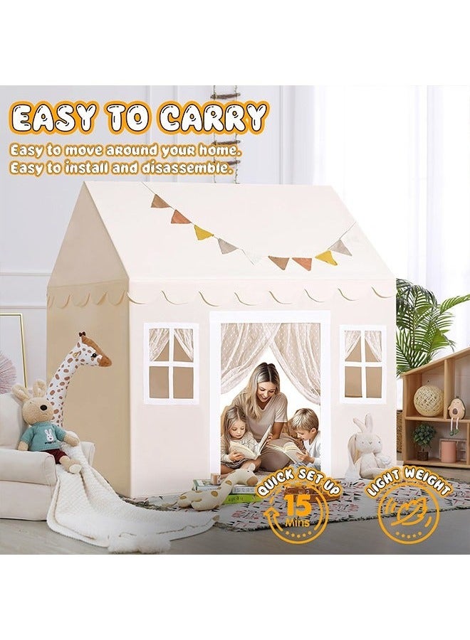 Yoawllty Boys Girls Play Tent Game House Playhouse with Mat and Lights Kids Indoor Outdoor Activity Center  - Image 2
