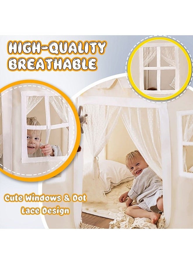 Yoawllty Boys Girls Play Tent Game House Playhouse with Mat and Lights Kids Indoor Outdoor Activity Center  - Image 5