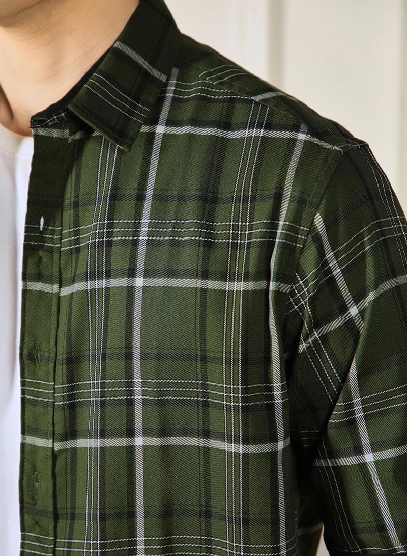 Dennis Lingo Olive Regular Shirt for Men - Comfortable, Trendy