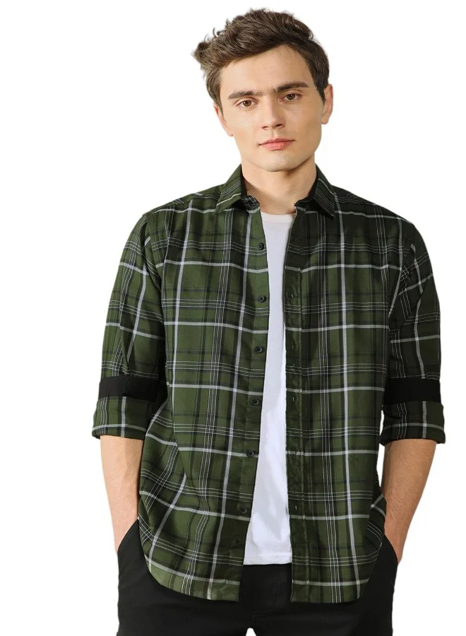 Dennis Lingo Olive Regular Shirt for Men - Comfortable, Trendy