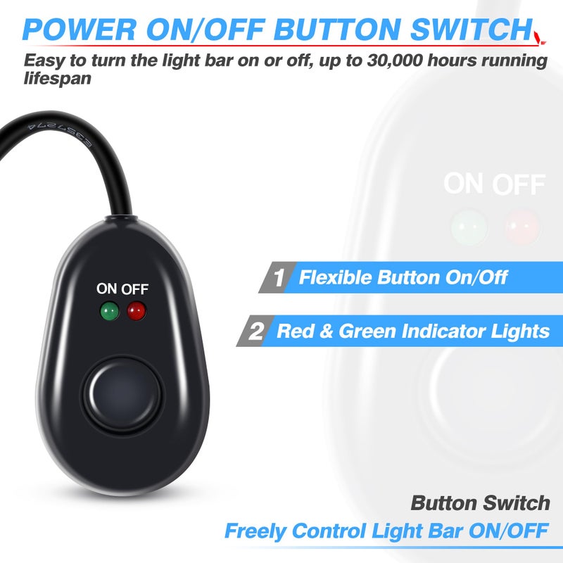 MICTUNING LED Light Bar Wiring Harness Off Road Power 40A Relay Fuse ON-Off Switch (2 Lead) - Image 5