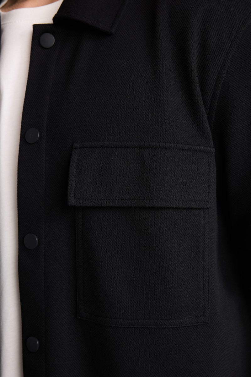 DeFacto Black Man Regular Fit Shirt Collar Shirt Jacket Casual - Image 4