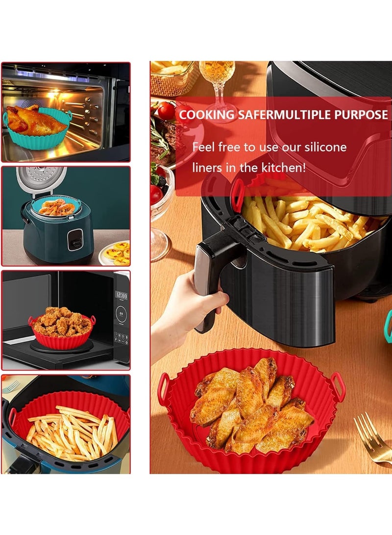 Generic Air Fryer Silicone Baking Pan 2 PCS – Reusable Heat Resistant Cooking & Baking Tray with Handles for Air Fryer & Oven (Multicolor) - Image 3