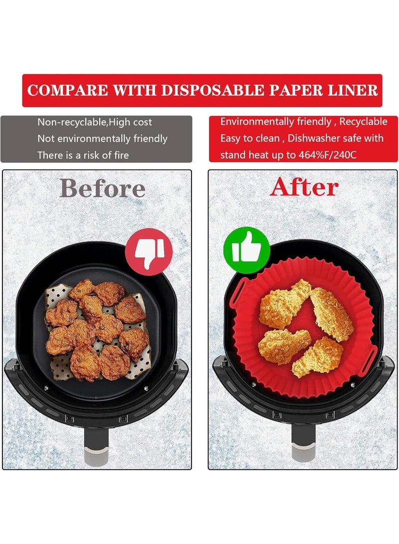 Generic Air Fryer Silicone Baking Pan 2 PCS – Reusable Heat Resistant Cooking & Baking Tray with Handles for Air Fryer & Oven (Multicolor) - Image 2