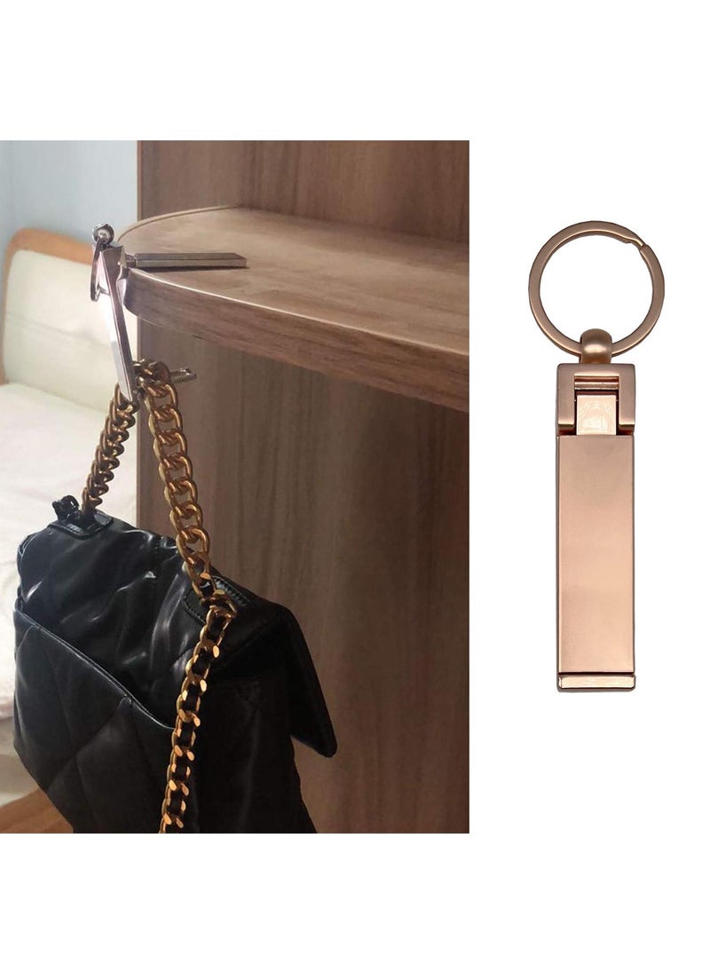 Sweet seven Instant Bag Hanger Collection - Foldable Stylish Swivel Purse Handbag Hook for Table Desk - Women's Handbag Storage Folding Decor Table Hook (Rose gold)  - Image 1