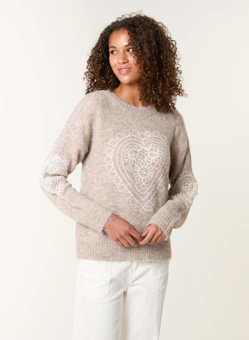 Blue Vanilla Jumper With Embroidered Heart