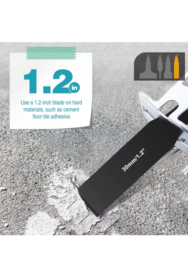 SYOSI - 4Pcs Reciprocating Saw Saber Blade Set Heavy Duty Carbon Steel Scraping Tool Attachment Blades for Reciprocating Saws Multifunctional Carbon Steel Cleaning Tool for Removing Tile Ground Mud Wall - Image 1