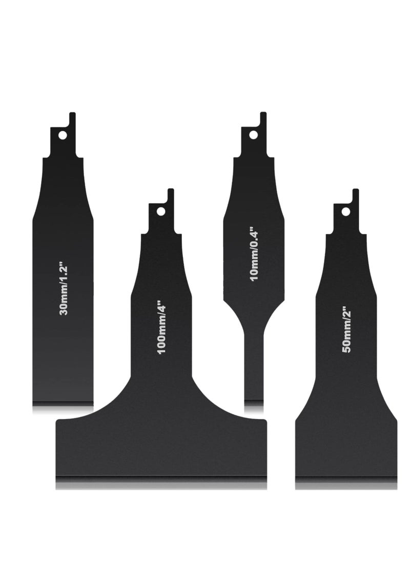 SYOSI - 4Pcs Reciprocating Saw Saber Blade Set Heavy Duty Carbon Steel Scraping Tool Attachment Blades for Reciprocating Saws Multifunctional Carbon Steel Cleaning Tool for Removing Tile Ground Mud Wall - Image 1