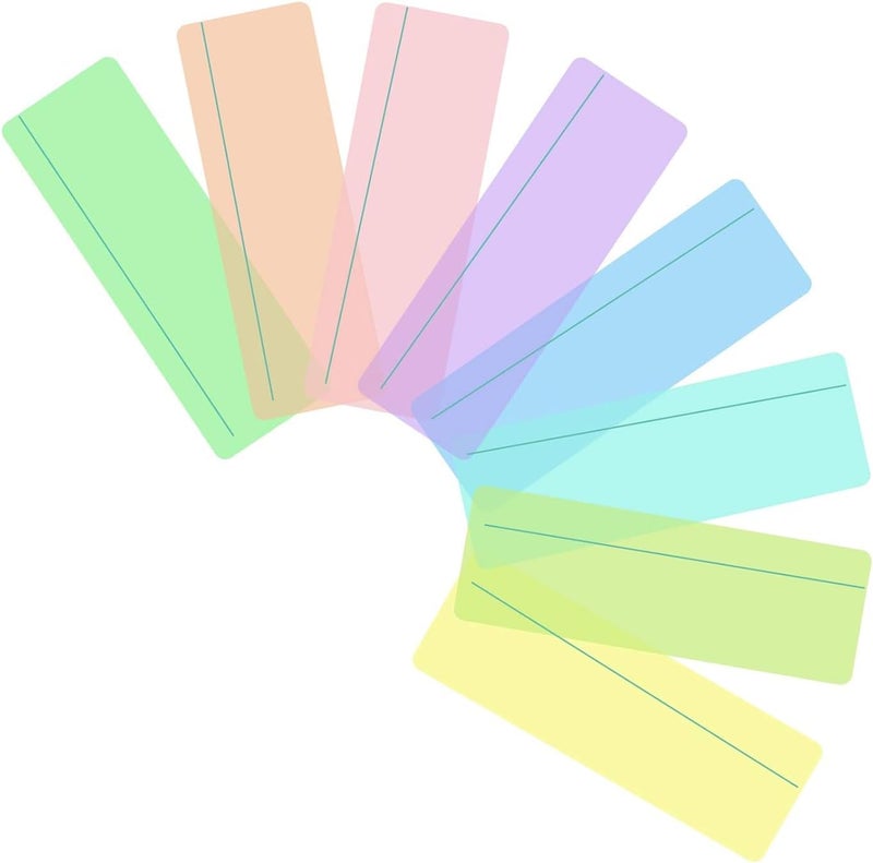 Heetobcos Guided Reading Highlight Strips Colored Overlays Bookmark Reading Tracking Rulers with Line for Dyslexia, ADHD and to Reduce Visual Stress (8 Pack) - Image 1