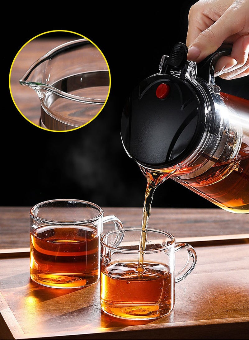 LOOPITYS 500ml glass teapot, detachable, detachable glass filter borosilicate glass teapot, fragrant loose leaf teapot, transparent teapot for 360 degree observation - Image 3