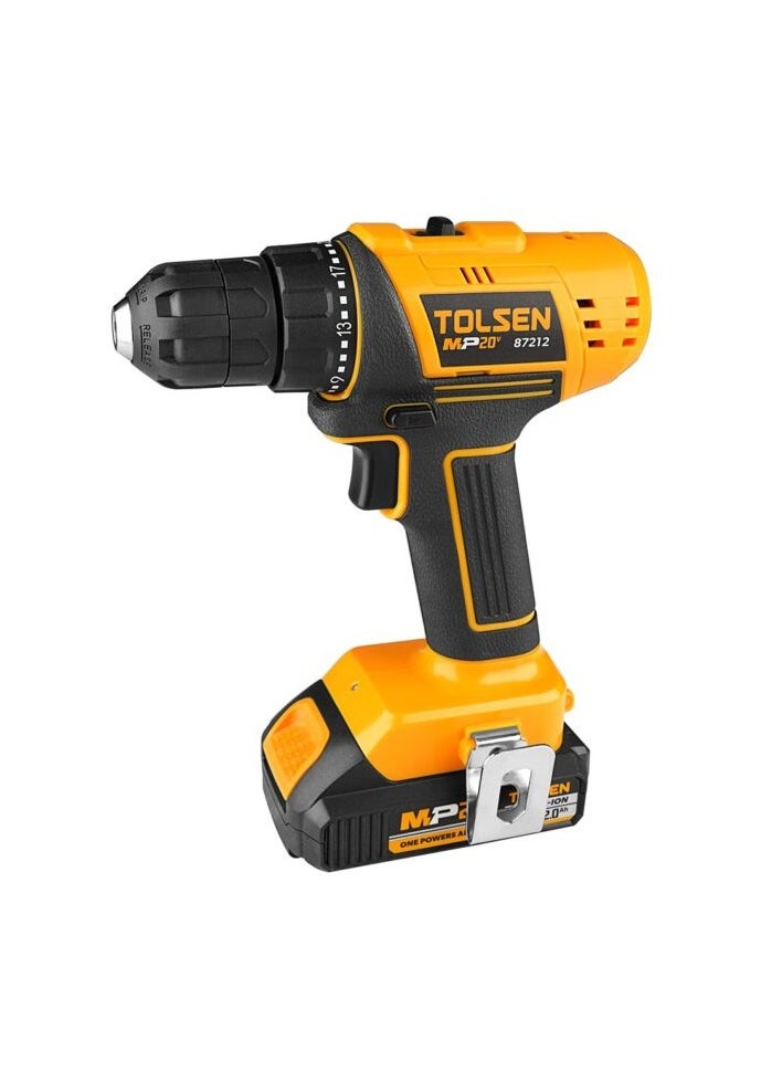 TOLSEN Tolsen 20V Cordless Drill Driver with 2 x 2.0Ah Batteries and Charger – 87212  - Image 2