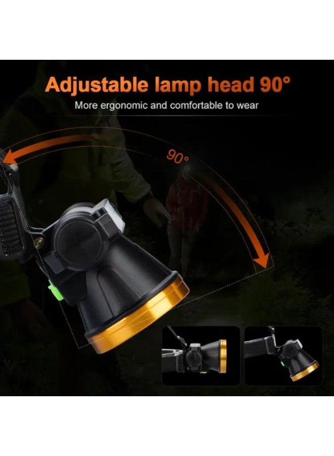Rechargeable LED Headlamp 10W Zoomable Head Torch , Type-C Charging, Lithium Battery, Zoom In & Out Focus, Portable Multi-Functional Hands Free Light for Camping, Hiking & Emergency Use - Image 5