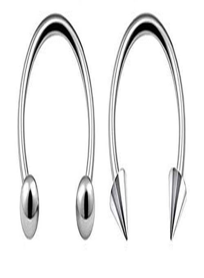 Ervio Silver CBR Circular Rings Earring Set | Surgical Steel Body Piercing Jewelry for Lip, Eyebrow, Cartilage, Nose | Unisex Ball Closure Rings for Men & Women - Image 1