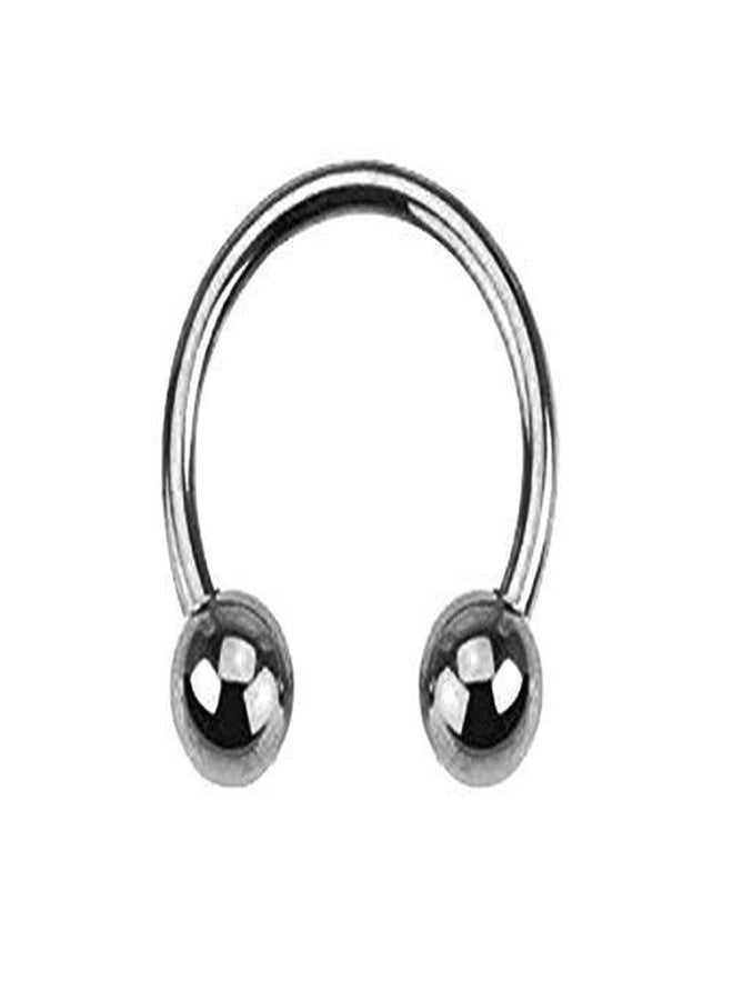 Ervio Silver CBR Circular Rings Earring Set | Surgical Steel Body Piercing Jewelry for Lip, Eyebrow, Cartilage, Nose | Unisex Ball Closure Rings for Men & Women - Image 5