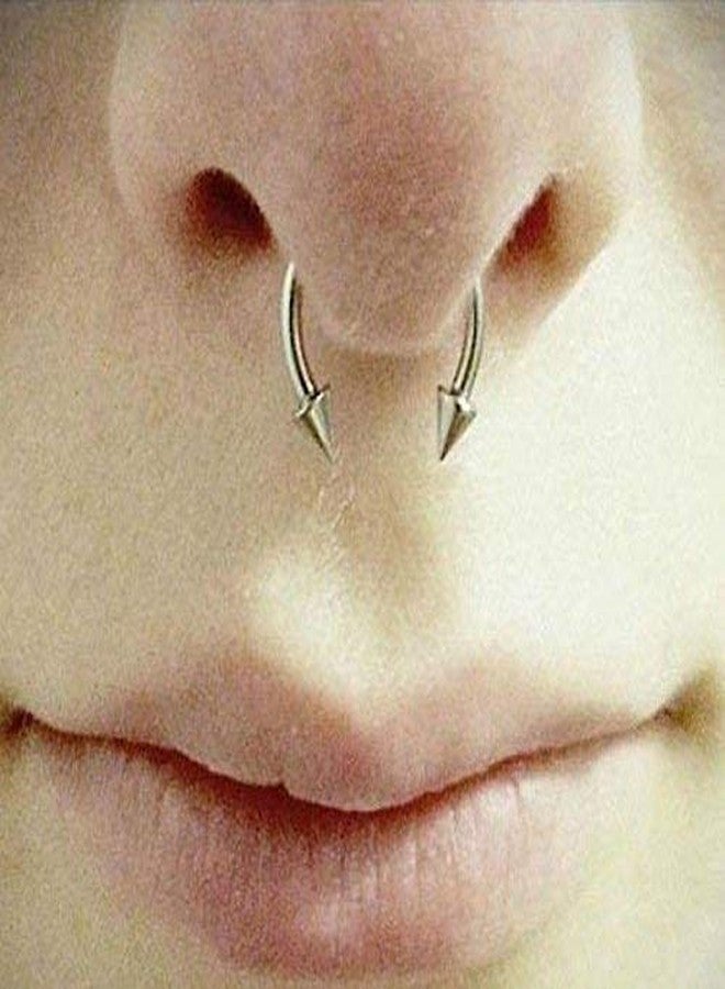 Ervio Silver CBR Circular Rings Earring Set | Surgical Steel Body Piercing Jewelry for Lip, Eyebrow, Cartilage, Nose | Unisex Ball Closure Rings for Men & Women - Image 2